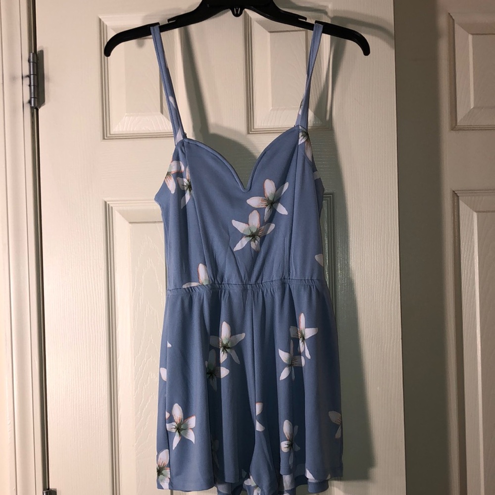 Pretty Blue and Floral Romper